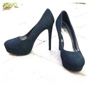 Sexy Xhilaration Black Velvet Platform Heels